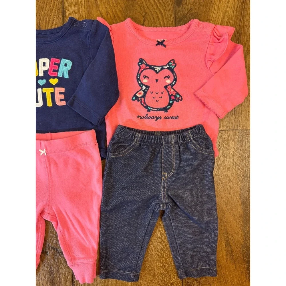 Baby Girl 3 Months Outfits Pants Shirts Bodysuits Long Sleeve Clothes Lot Bestie - Picture 5 of 15